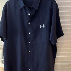 Under Armour Blue Casual Button Down Shirt Athletic Style
